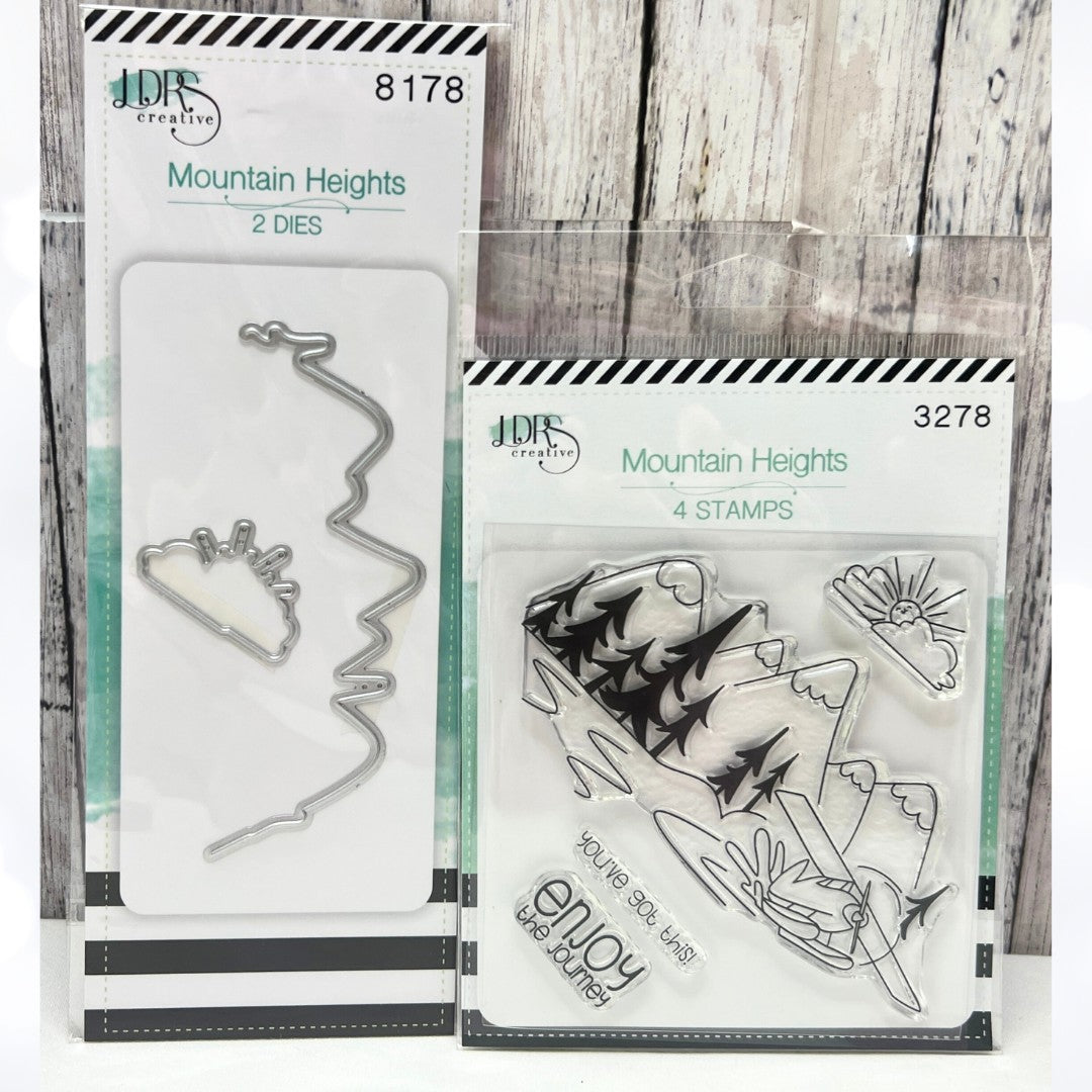 LDRS Designs MOUNTAIN HEIGHTS Landscape Plane Rubber Stamps Dies