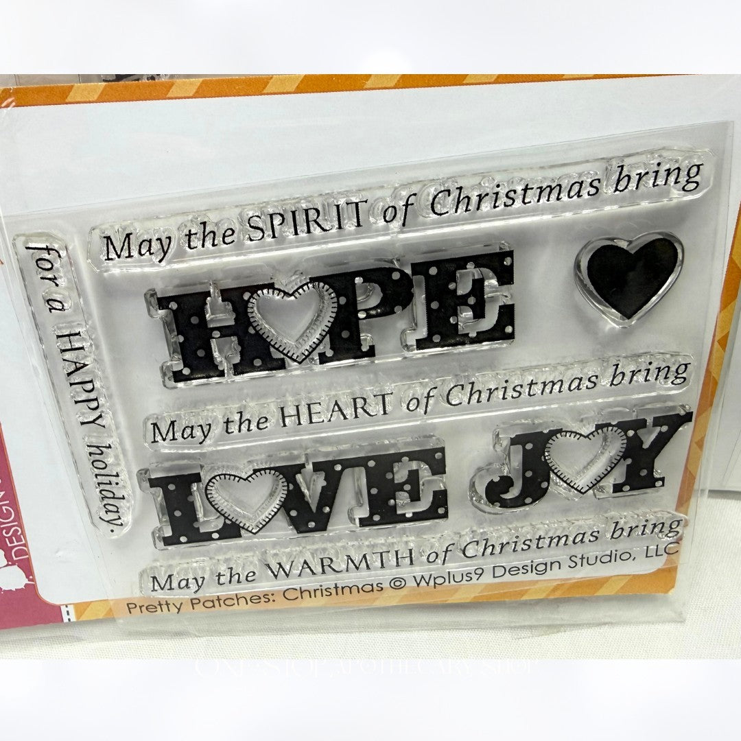 Wplus9 W Plus 9 CHRISTMAS Holiday Wishes Rubber Stamps Lot of 3