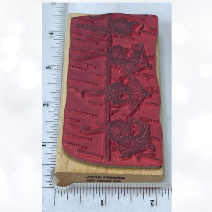 House Mouse SITTING IN THE RAIN 2 Umbrella Spring Mice Rubber Stamp