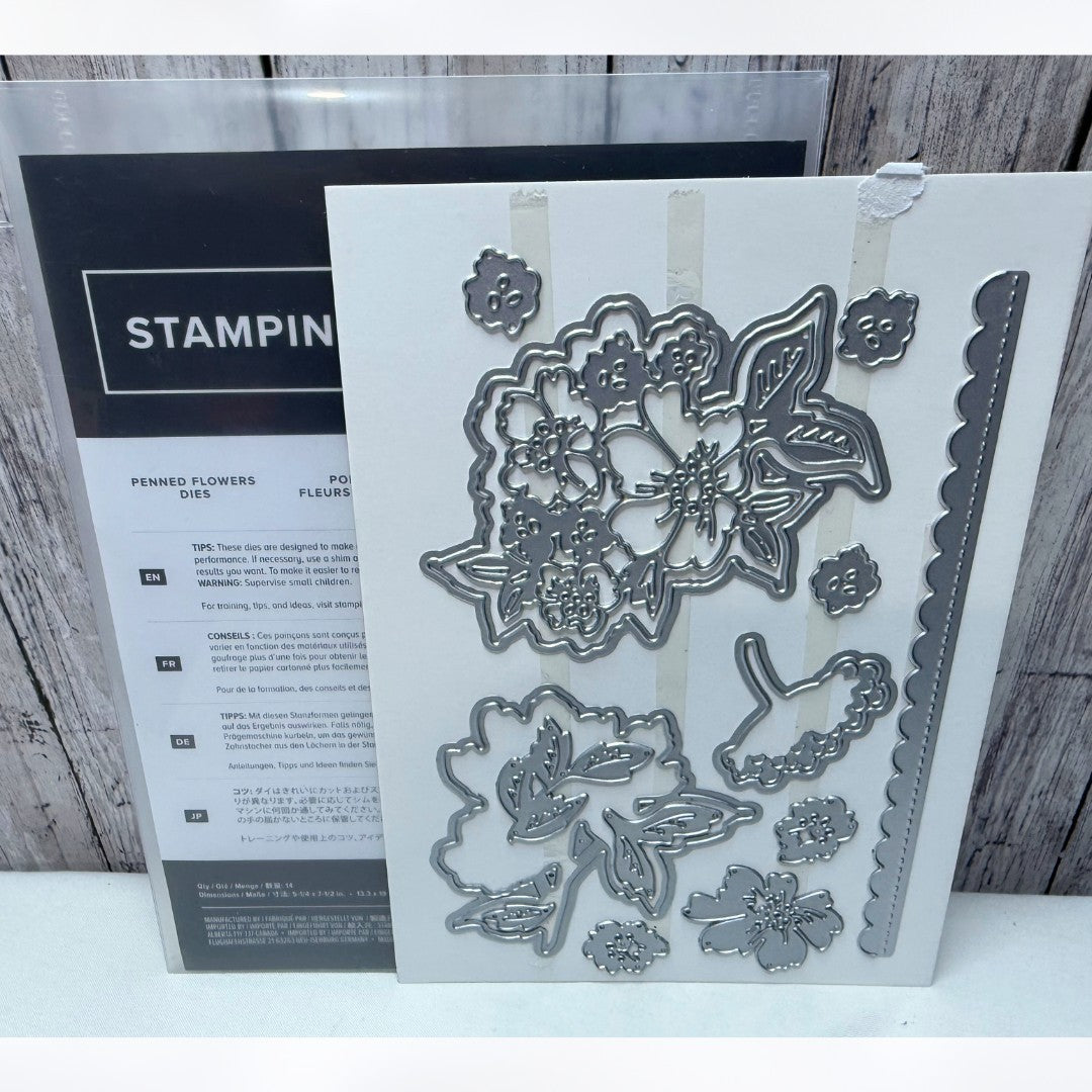 Stampin Up PENNED FLOWERS Floral Dies