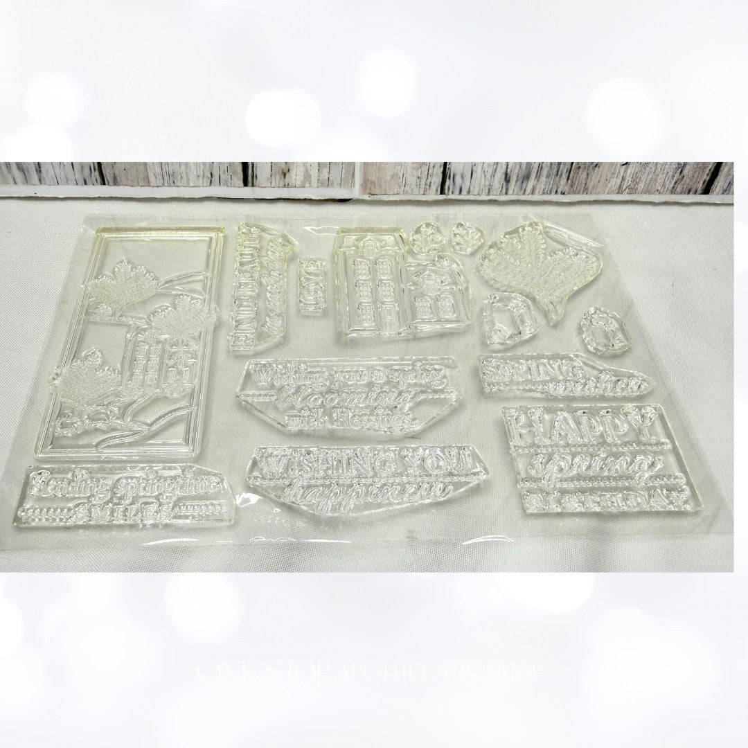 Papertrey Ink SPRING HILLS Village House Rubber Stamps