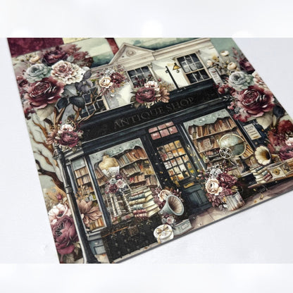 Mintay ANTIQUE SHOP 12x12 Paper Cardstock 6x6 Die Cuts Kit