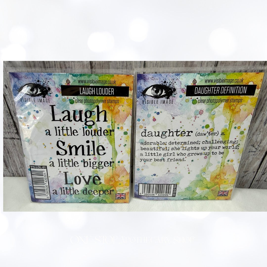 Visible Image LAUGH CHANCES Daughter Mixed Media Sentiments Quotes Rubber Stamps