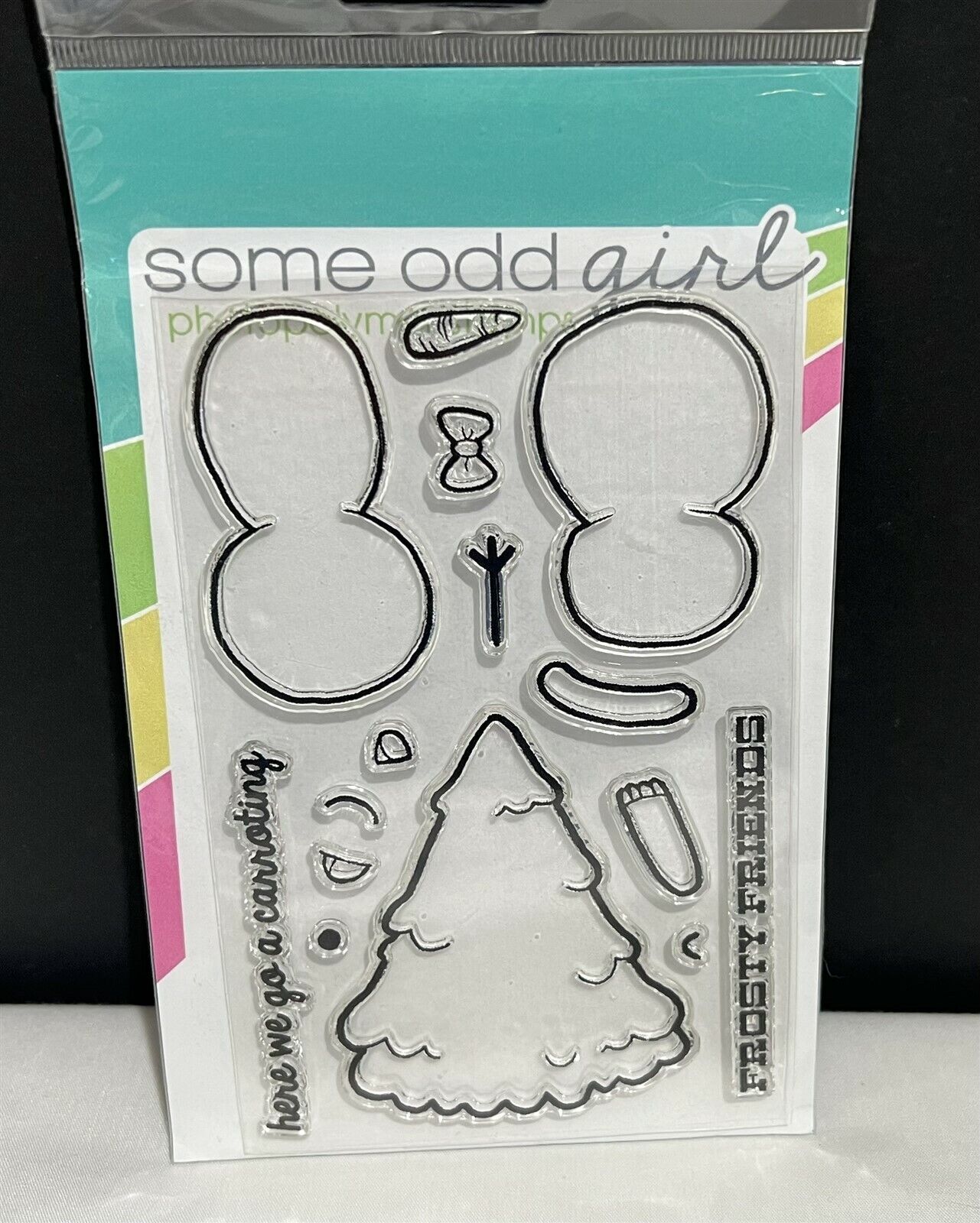 Some Odd Girl FROSTY THE SNOWMAN Christmas Winter Tree Rubber Stamps Set