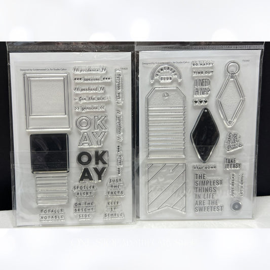 Studio Calico HOME & POLAROID Photo Planner Rubber Stamps Lot of 2