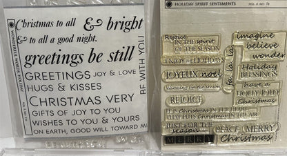 Papertrey Ink CHRISTMAS MESSAGES Words Holiday Sayings Greetings Rubber Stamps