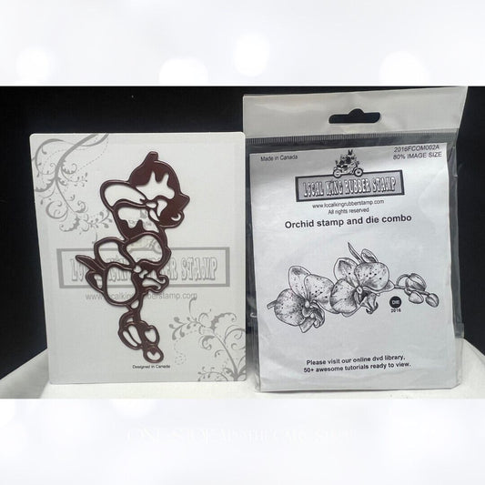 Local King ORCHID Flowers Floral Rubber Stamps & Die Combo