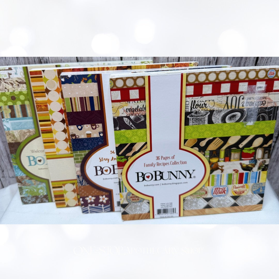 Bo Bunny PAPER PADS 6x6 Cardstock Packs Kitchen Fall Coffee Lot of 4