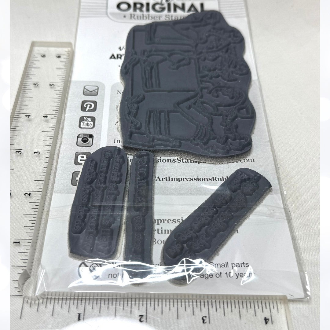 Art Impressions Girlfriends WINE TASTERS In the Tub Funny Rubber Stamps Lot