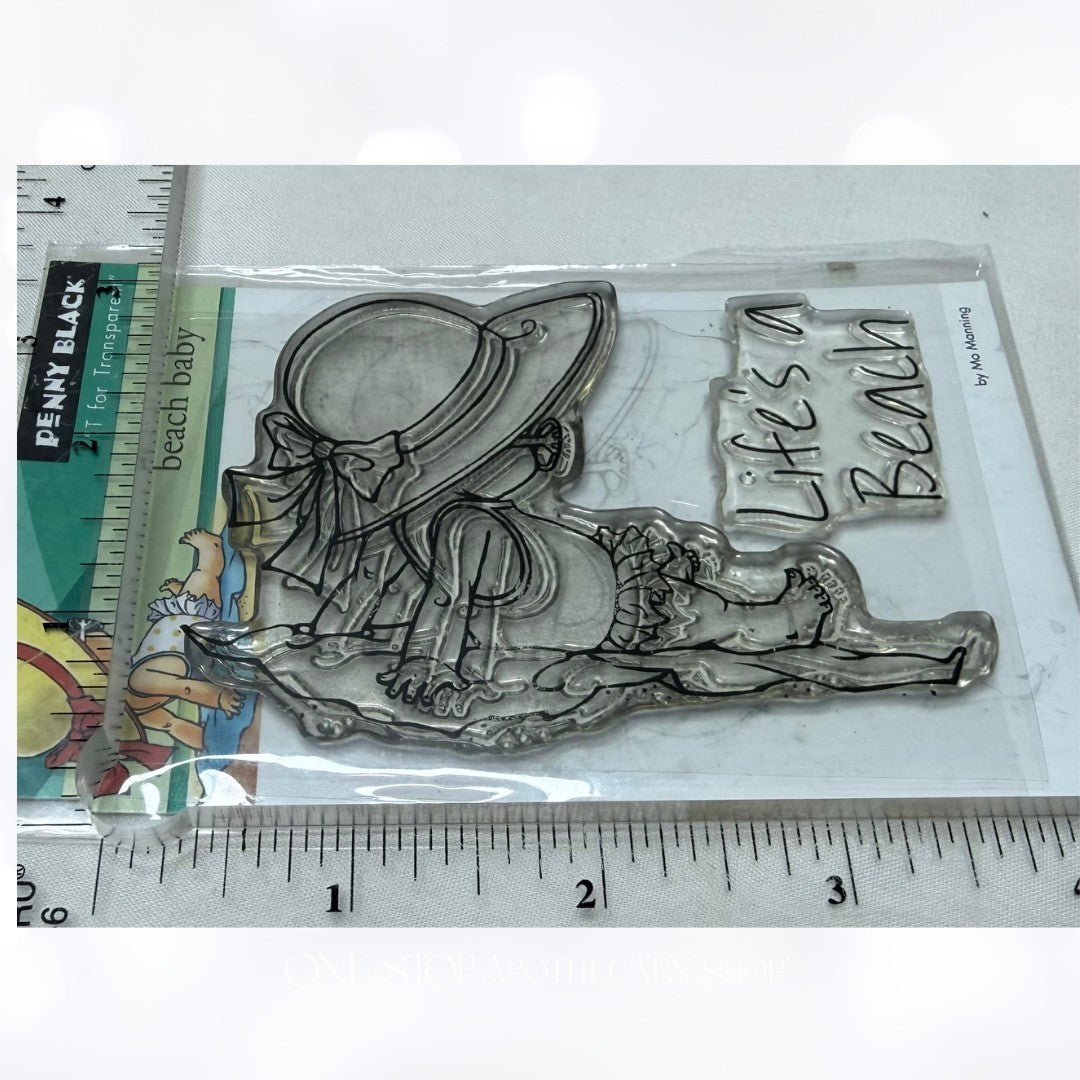 Penny Black BEACH BABY Mermaid Little Girl Rubber Stamps