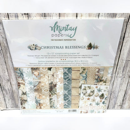 Mintay CHRISTMAS BLESSINGS 12x12 Paper Cardstock Die Cuts Stickers Kit
