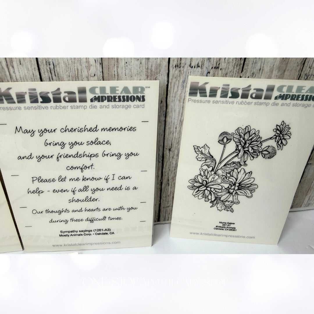 Kristal Clear Impressions SEA OCEAN Flowers Fish Unmounted Red Rubber Stamps Lot