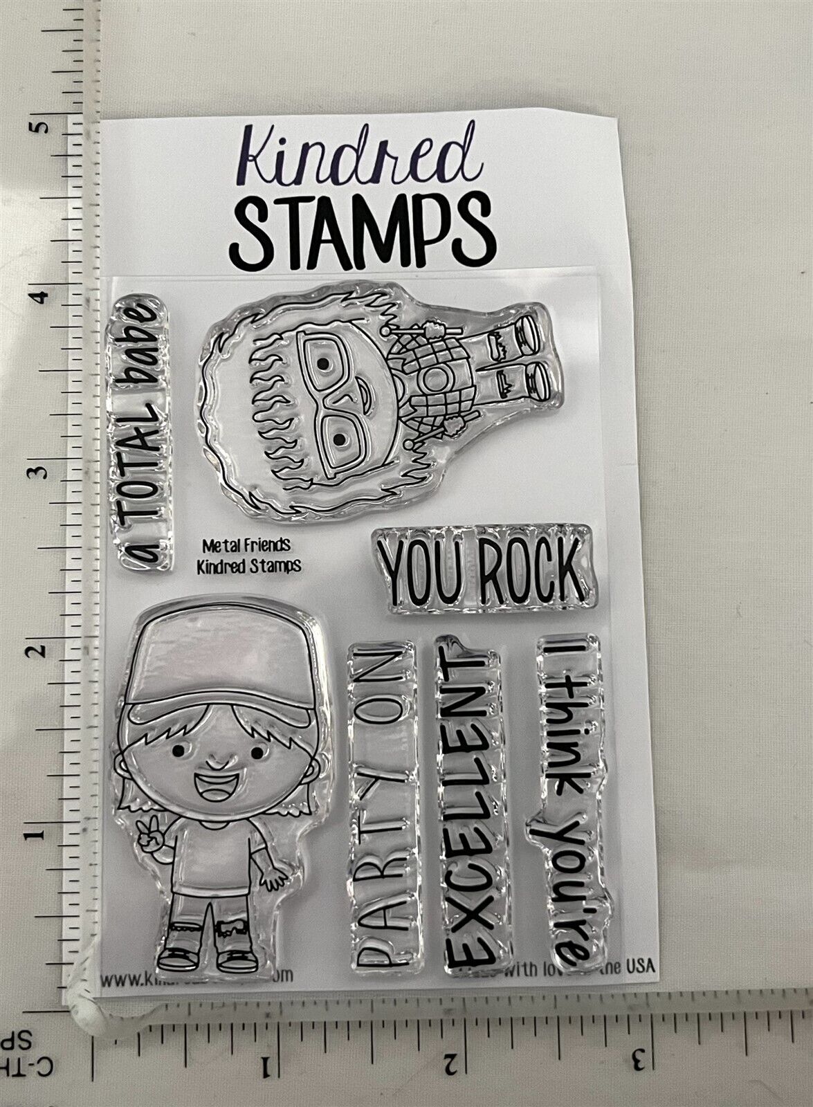 Kindred Stamps METAL FRIENDS Wayne's World Garth Clear Rubber Stamps Set