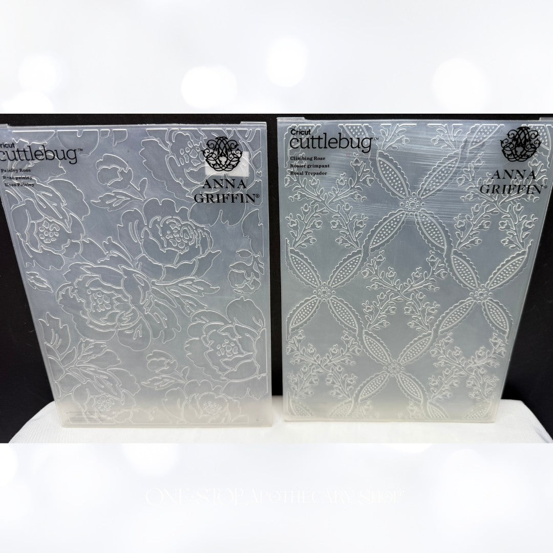 Anna Griffin ROSE PAISLEY Fleur 5x7 Embossing Folders Set of 4