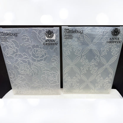 Anna Griffin ROSE PAISLEY Fleur 5x7 Embossing Folders Set of 4