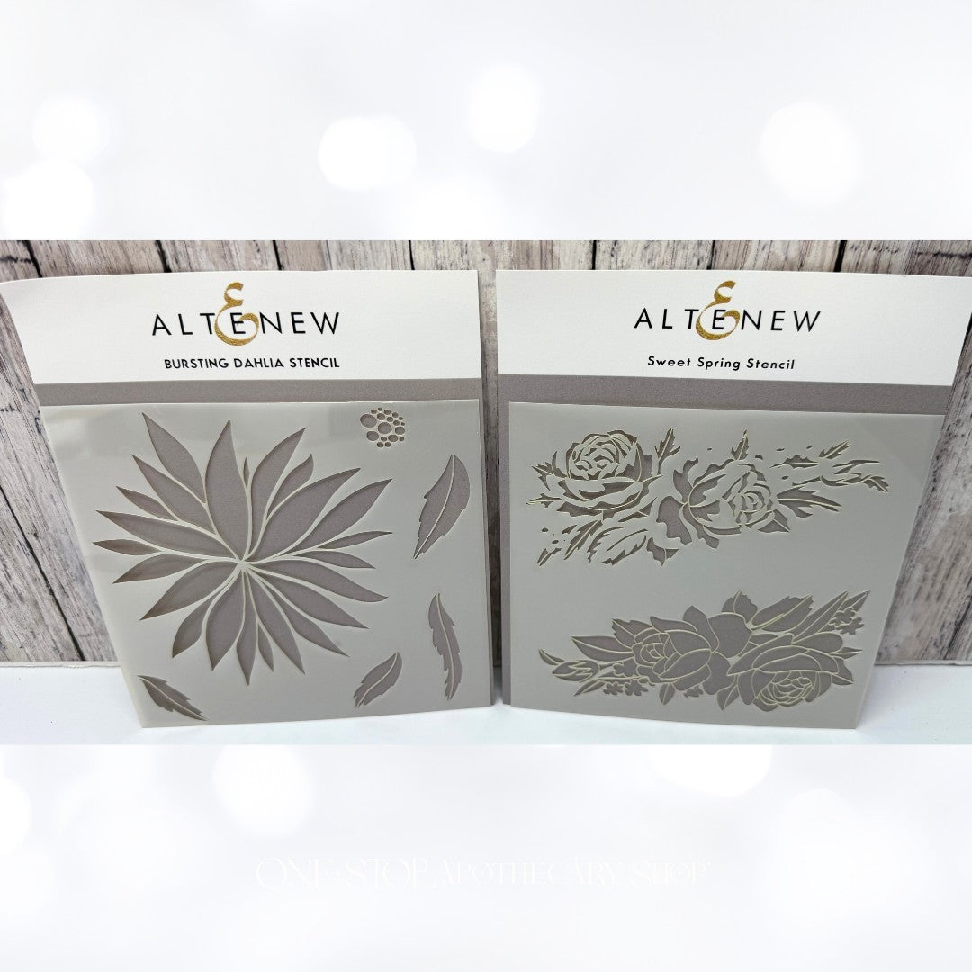 Altenew Watercolor Bouquet Floral Garden Spring Layering Stencils Lot of 4