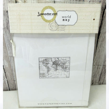 Papertrey Ink WORLD MAP Travel Journey Rubber Stamp