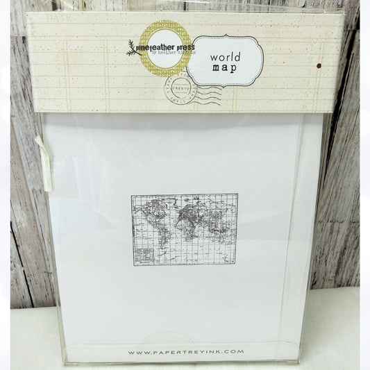 Papertrey Ink WORLD MAP Travel Journey Rubber Stamp