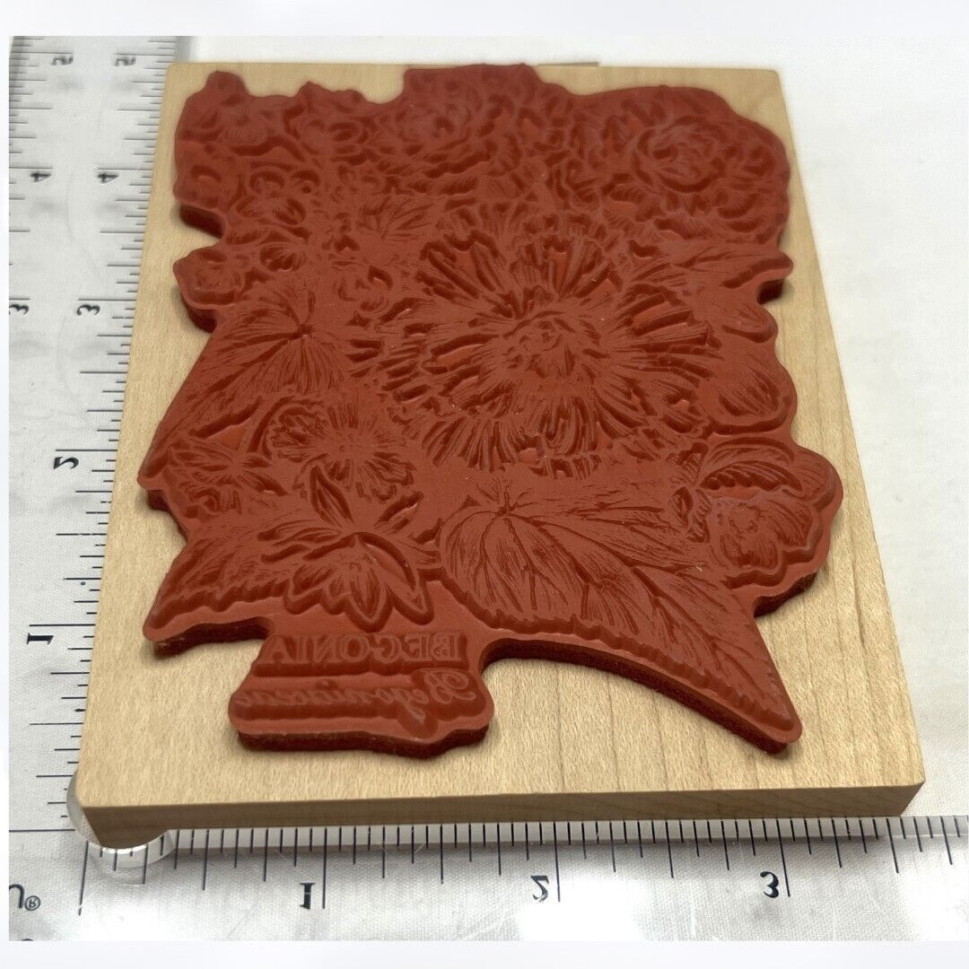 PSX BEGONIA Flowers Botanical Floral K-2289 Rubber Stamp Rare