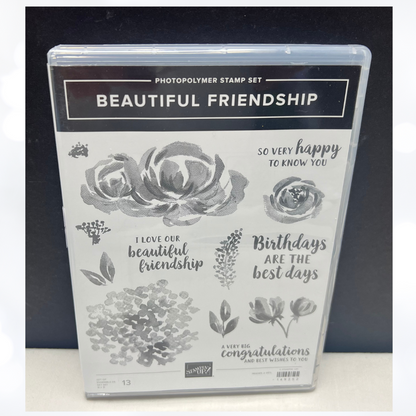 Stampin Up BEAUTIFUL FRIENDSHIP Flowers Floral Rubber Stamps