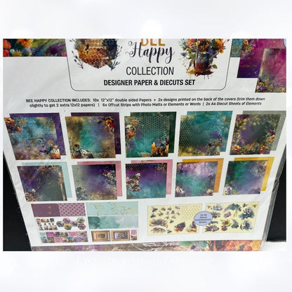 3Quarter Designs BEE HAPPY Collection Card Making Kit 12x12 Paper Die Cuts 