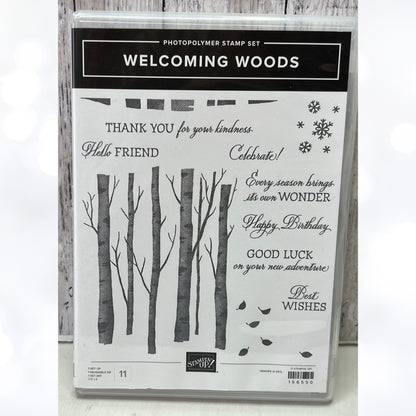 Stampin Up WELCOMING WOODS Christmas Trees Rubber Stamps