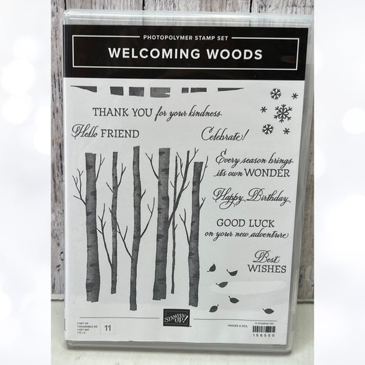 Stampin Up WELCOMING WOODS Christmas Trees Rubber Stamps