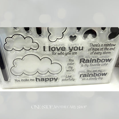 Simon Says Stamp RAINBOW IS MY FAVORITE COLOR 6x8 Rubber Stamps Dies