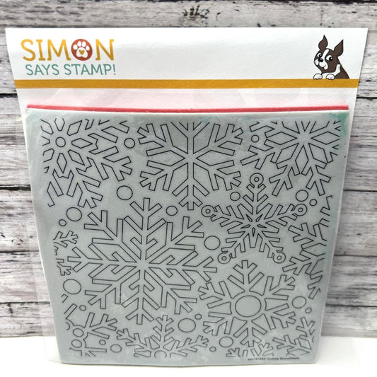 Simon Says Stamp OUTLINE SNOWFLAKES Christmas Background Rubber Stamp