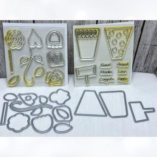 Paper Sweeties GARDEN TIME Pretty Posies Flowers Rubber Stamps Dies