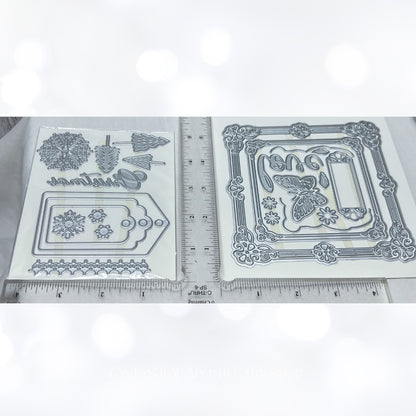 Crafters Companion BUTTERFLY HEARTS Love Borders Dies Lot