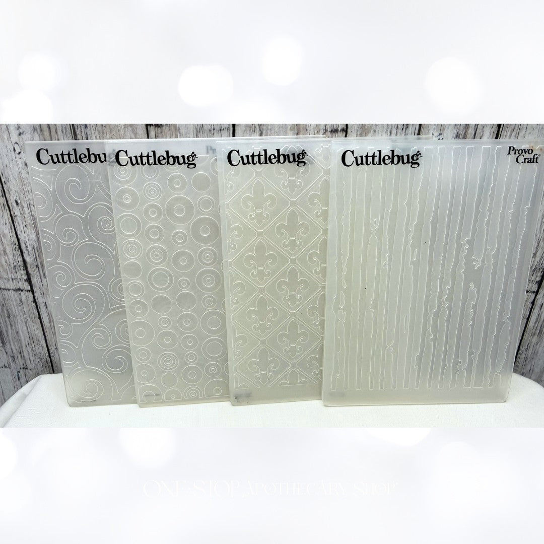 Cuttlebug WOOD DOTS Textures Embossing Folders Lot of 4