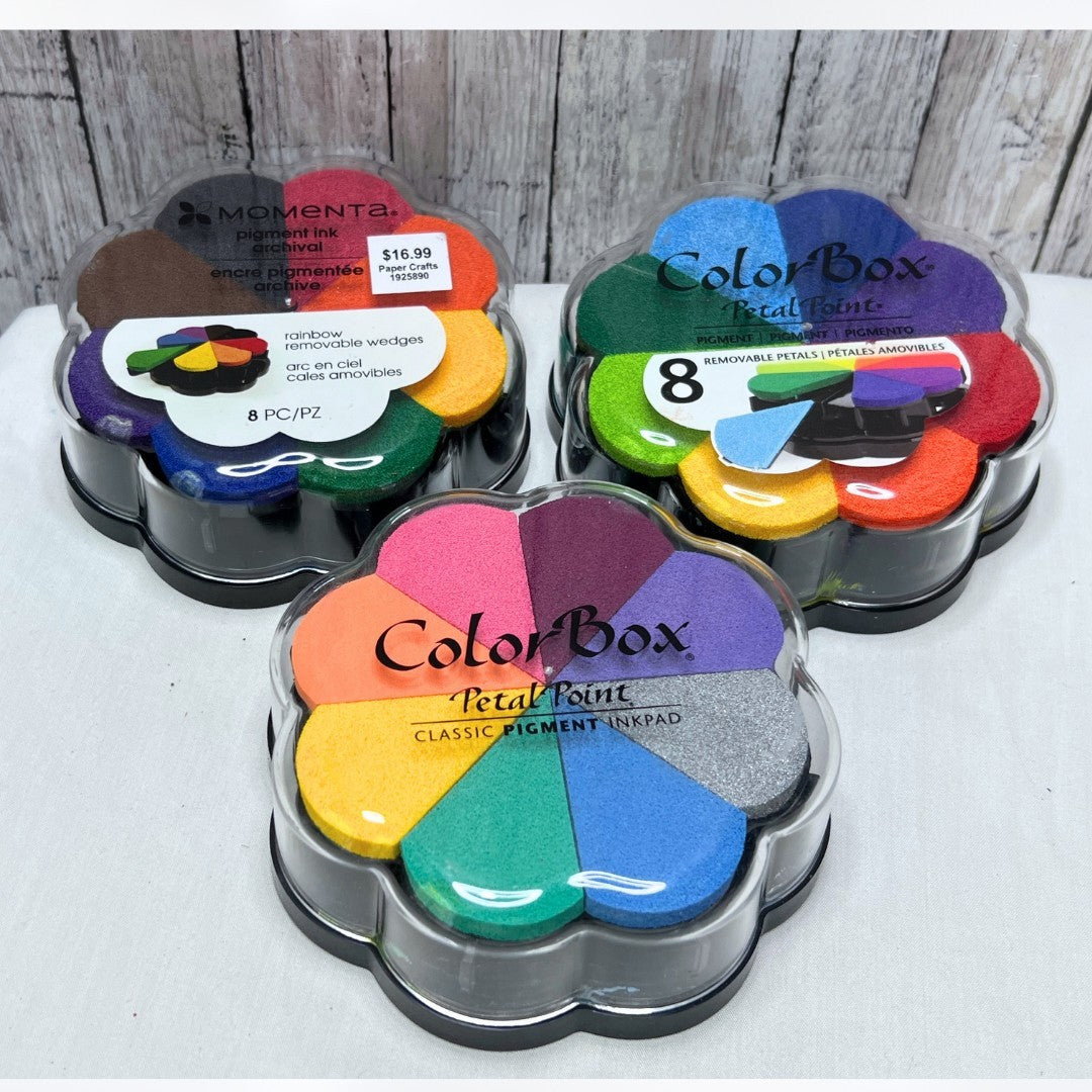 Colorbox & Mementa PIGMENT INK Petal Point Rainbow Ink Pads Lot