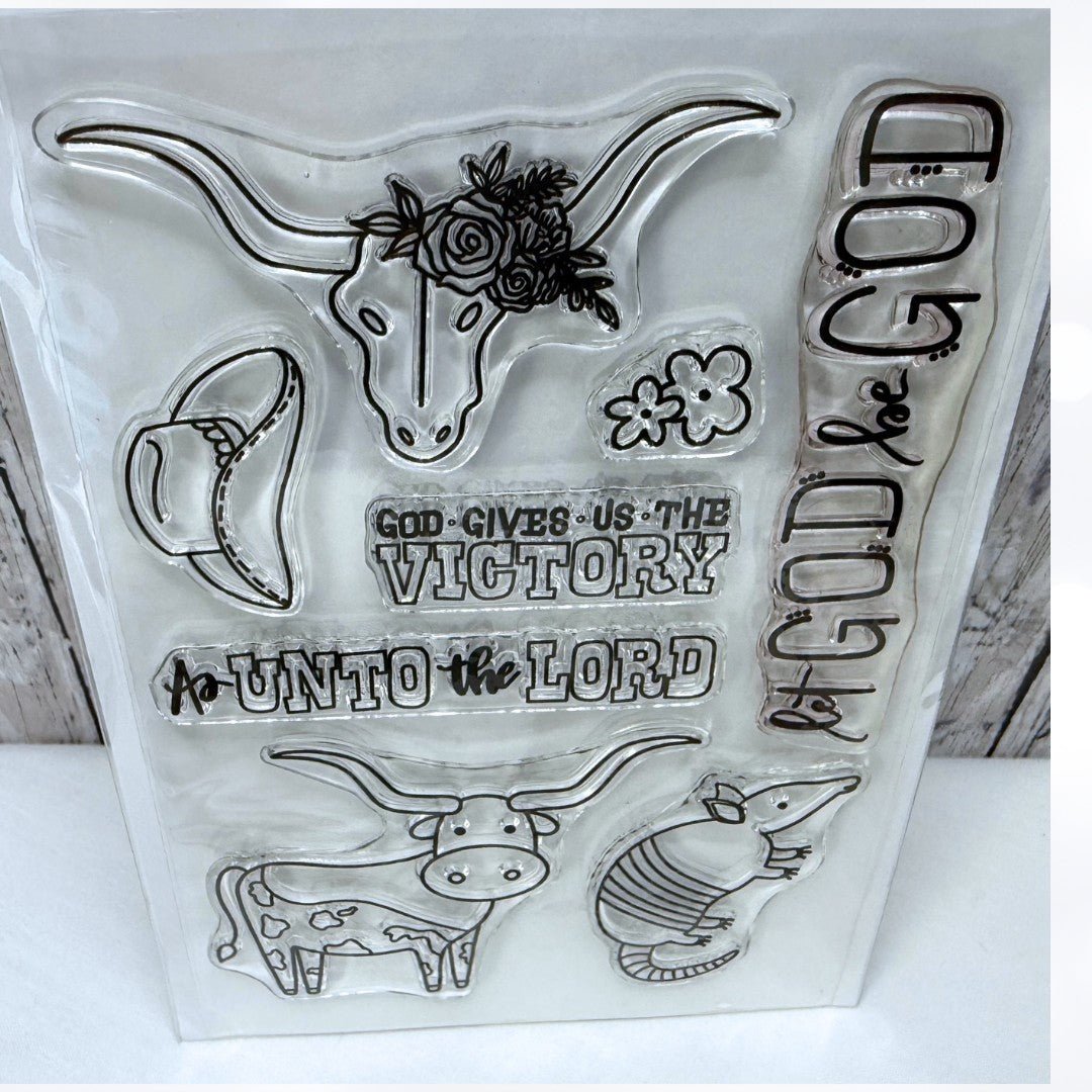 By the Well 4 COWBOYS Western Unto the Lord Bible Journaling Rubber Stamps Lot