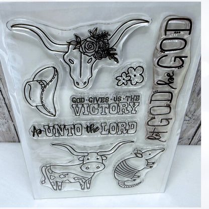 By the Well 4 COWBOYS Western Unto the Lord Bible Journaling Rubber Stamps Lot