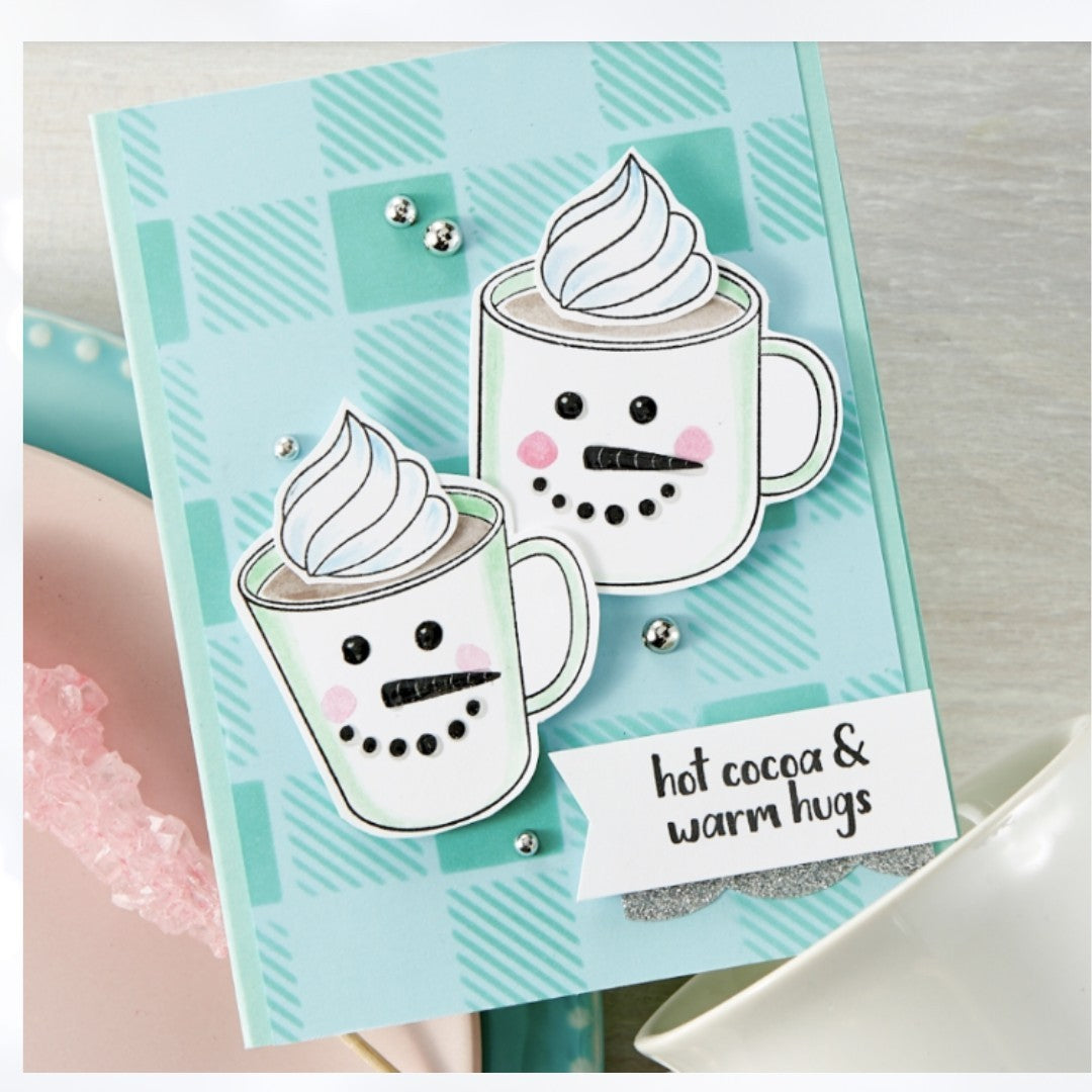 Fun Stampers Journey CUPS OF COCOA Christmas Hot Chocolate Rubber Stamps