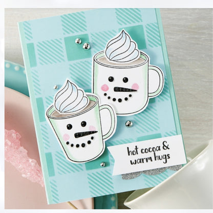 Fun Stampers Journey CUPS OF COCOA Christmas Hot Chocolate Rubber Stamps