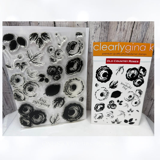 Gina K Designs OLD COUNTRY ROSES Flowers Floral Rubber Stamps
