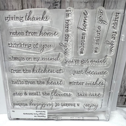 Papertrey Ink VINTAGE PICNIC Basket Sentiments Rubber Stamps Die
