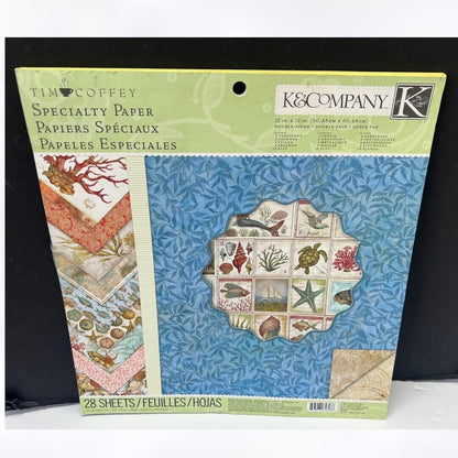 K & Company TRAVEL Beach Ocean Sea Fish 12x12 Cardstock Paper Pack