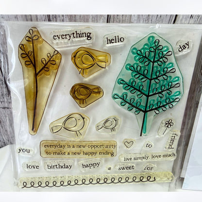 Papertrey Ink LITTLE BITTY BIRD Additions Picket Fence Rubber Stamps