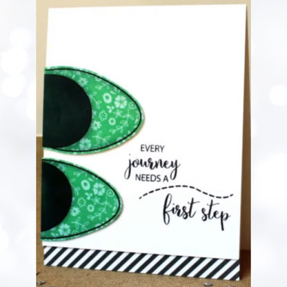 Waffle Flower FIRST STEP Postage Collage Sew Fun Shoes Fashion Rubber Stamps