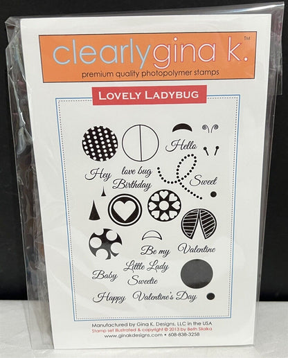 Gina K Designs LOVELY LADYBUG Bug Rubber Stamps Set