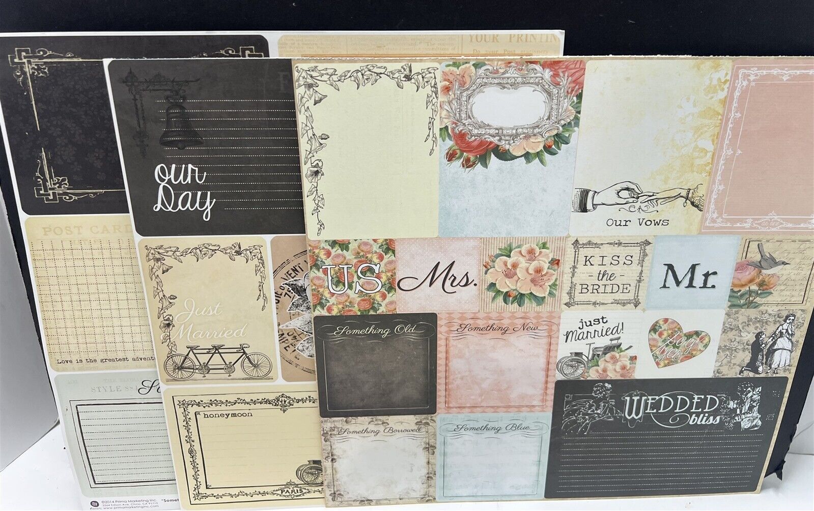 Prima SOMETHING BLUE Wedding 12x12 Cardstock Paper Journal Kit 