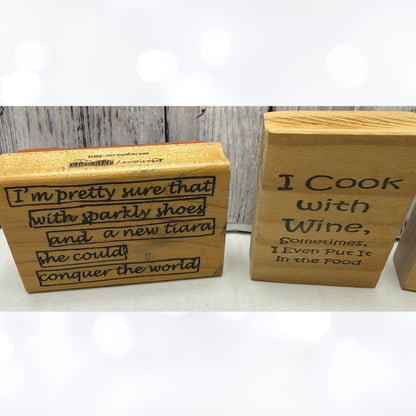 Funny Cooking Beach Humor Wood Rubber Stamps Lot of 7