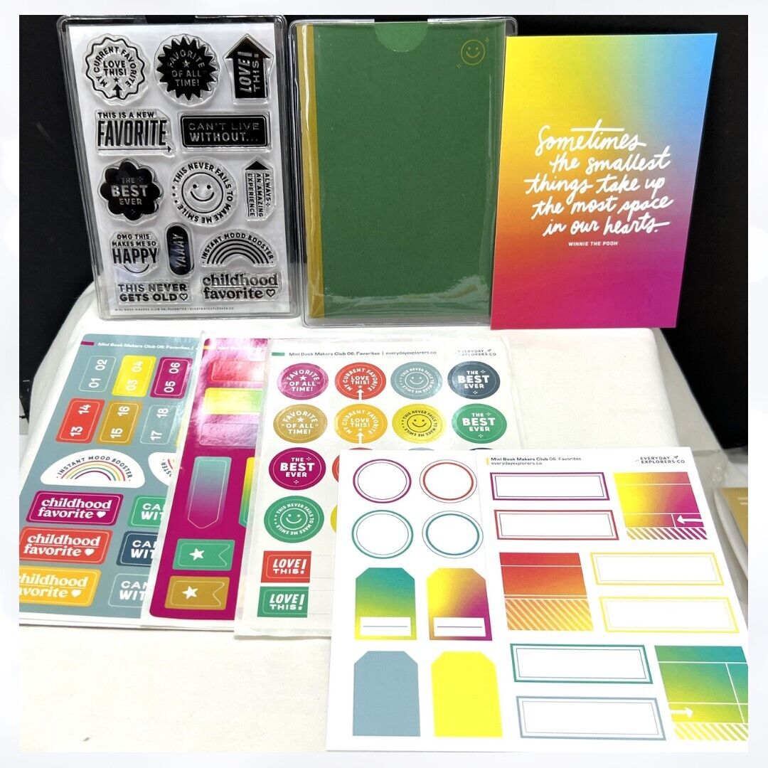 Everyday Explorers MINI BOOK MAKERS Club Favorites Planner Rubber Stamps Kit