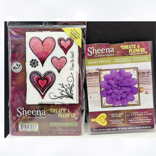 Sheena HEART PETALS Create a Flower Rubber Stamps Dies