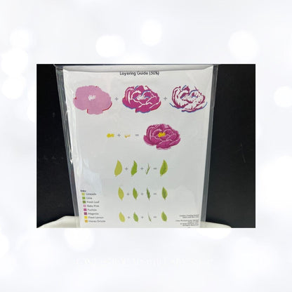 Altenew PEONY Build a Flower Floral Peonies 6x8 Rubber Stamps Dies