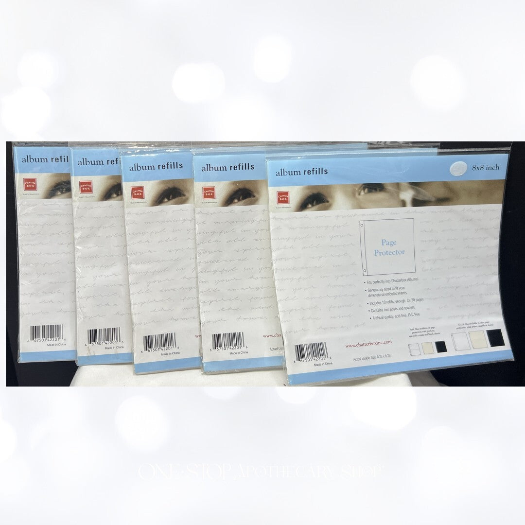 Chatter Box PAGE PROTECTORS Scrapbook Album Refills 8x8 Lot of 5