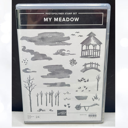 Stampin Up MY MEADOW Gazebo Landscape Rubber Stamps